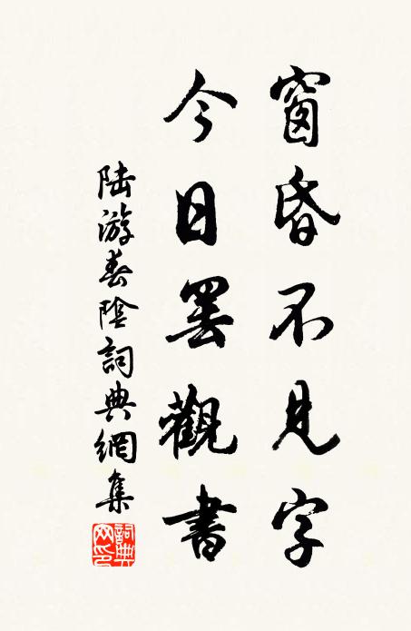 陆游窗昏不见字，今日罢观书书法作品欣赏