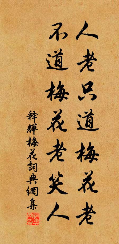 释辉人老只道梅花老，不道梅花老笑人书法作品欣赏