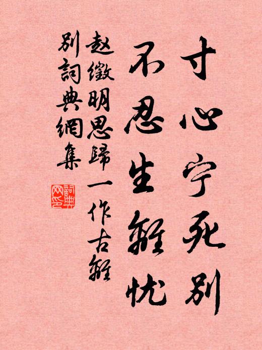 赵徵明寸心宁死别，不忍生离忧书法作品欣赏