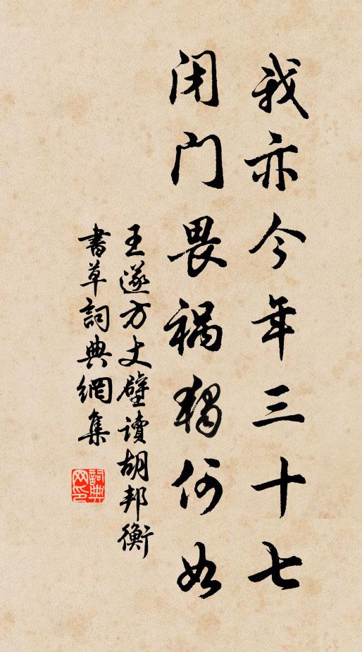 王遂我亦今年三十七，闭门畏祸独何如书法作品欣赏