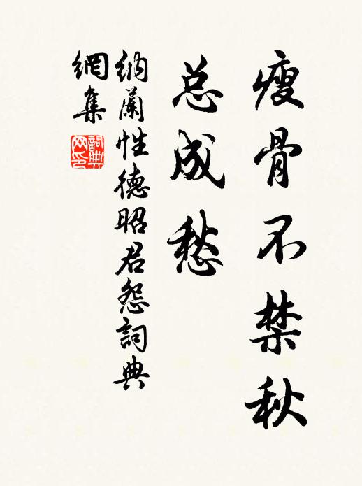 纳兰性德瘦骨不禁秋，总成愁书法作品欣赏