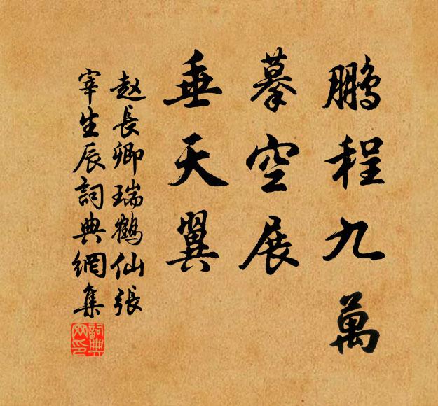 赵长卿鹏程九万，摹空展、垂天翼书法作品欣赏