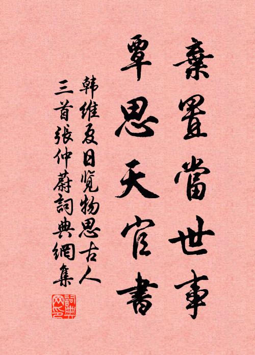 韩维弃置当世事，覃思天官书书法作品欣赏