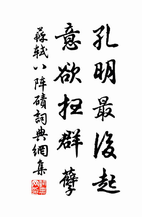 苏轼孔明最后起，意欲扫群孽书法作品欣赏