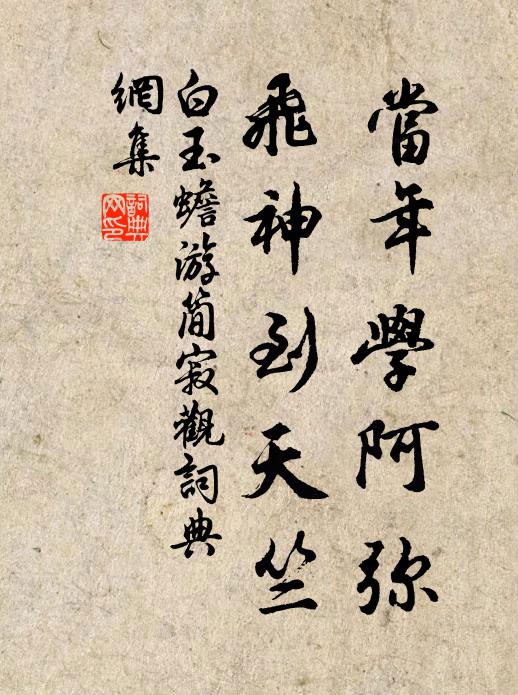 白玉蟾当年学阿弥，飞神到天竺书法作品欣赏