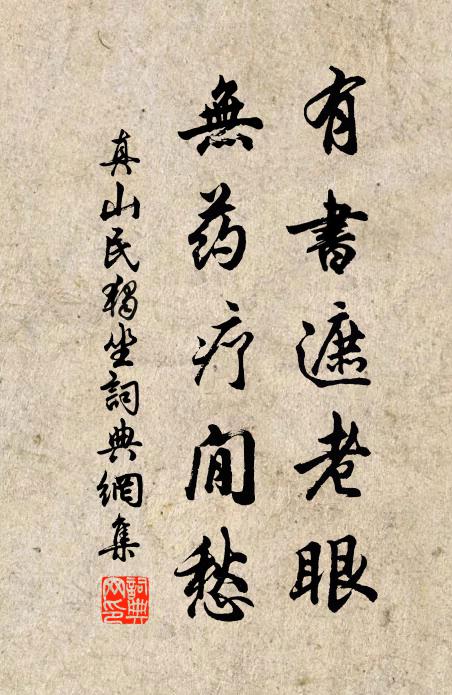 真山民有书遮老眼，无药疗閒愁书法作品欣赏