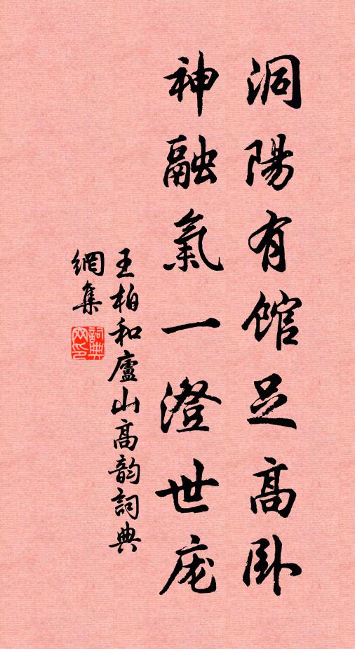 王柏洞阳有馆足高卧，神融气一澄世庞书法作品欣赏
