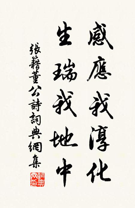 张籍感应我淳化，生瑞我地中书法作品欣赏