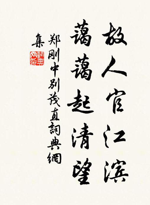 郑刚中故人官江滨，蔼蔼起清望书法作品欣赏