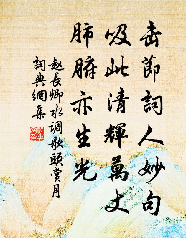 赵长卿击节词人妙句，吸此清辉万丈，肺腑亦生光书法作品欣赏