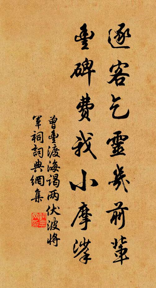 曾丰逐客乞灵几前辈，丰碑费我小摩挲书法作品欣赏