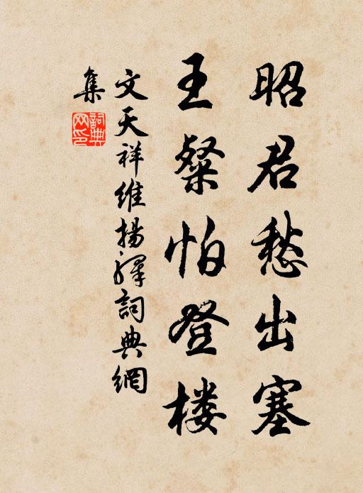 文天祥昭君愁出塞，王粲怕登楼书法作品欣赏