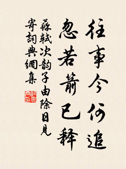 苏轼往事今何追，忽若箭已释书法作品欣赏