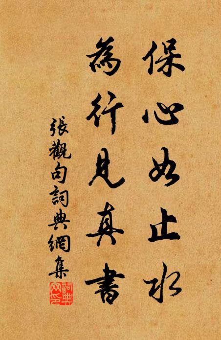 张观保心如止水，为行见真书。书法作品欣赏