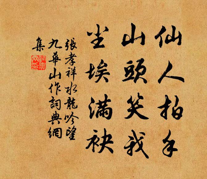 张孝祥仙人拍手，山头笑我，尘埃满袂书法作品欣赏