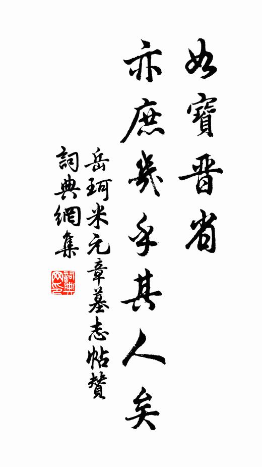 岳珂如宝晋省，亦庶几乎其人矣书法作品欣赏