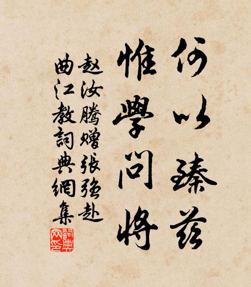 赵汝腾何以臻兹，惟学问将书法作品欣赏