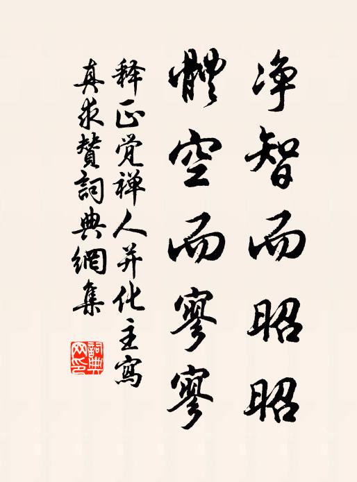释正觉净智而昭昭，体空而寥寥书法作品欣赏