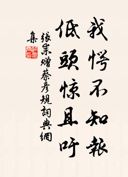 张耒我愕不知报,低头惊且吁书法作品欣赏