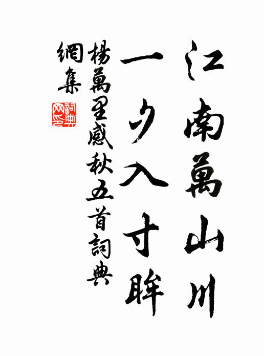 杨万里江南万山川，一夕入寸眸书法作品欣赏