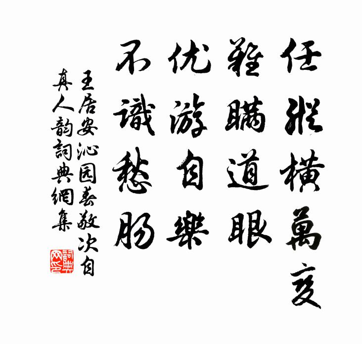 王居安任纵横万变，难瞒道眼，优游自乐，不识愁肠书法作品欣赏