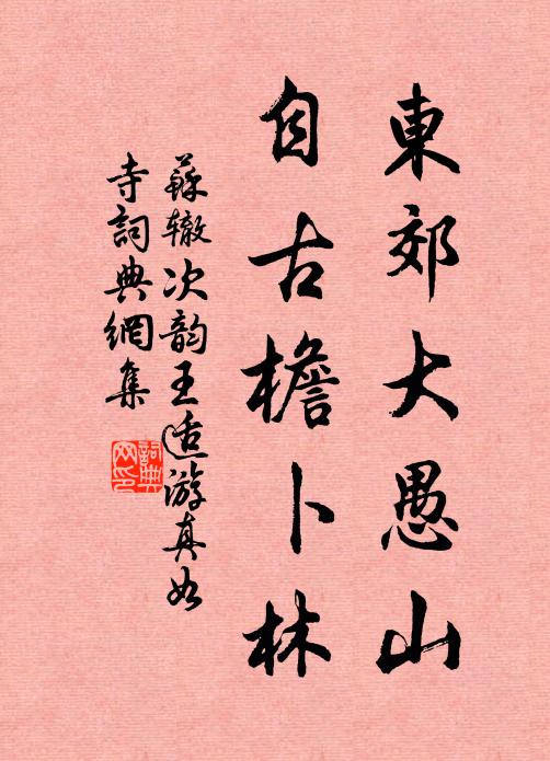 苏辙东郊大愚山，自古檐卜林书法作品欣赏