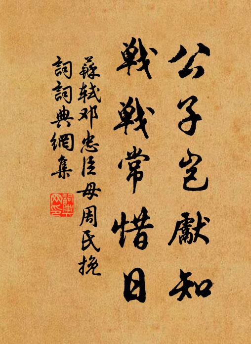 苏轼公子岂先知，战战常惜日书法作品欣赏