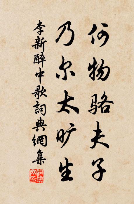 李新何物骆夫子，乃尔太旷生书法作品欣赏