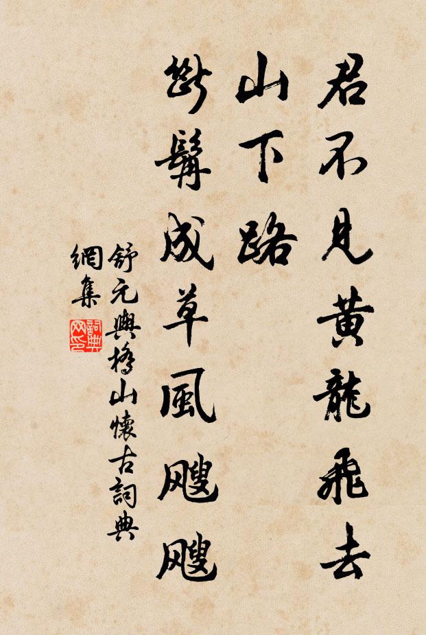舒元舆君不见黄龙飞去山下路，断髯成草风飕飕书法作品欣赏