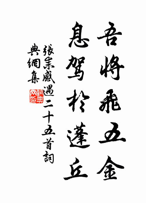 张耒吾将飞五金，息驾于蓬丘书法作品欣赏