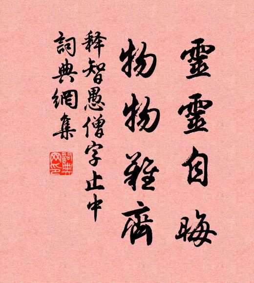 释智愚灵灵自晦，物物难齐书法作品欣赏