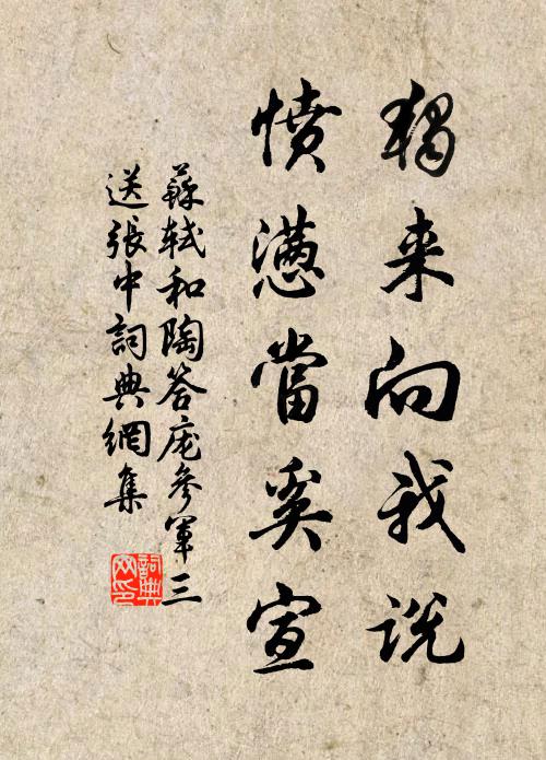 苏轼独来向我说，愤懑当奚宣书法作品欣赏