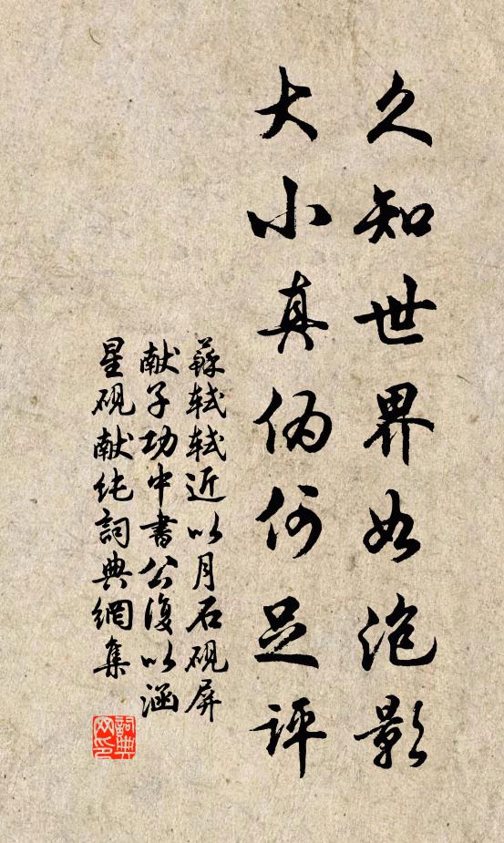 苏轼久知世界如泡影，大小真伪何足评书法作品欣赏