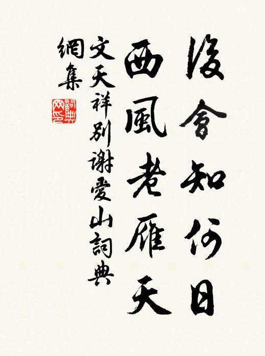 文天祥后会知何日，西风老雁天书法作品欣赏