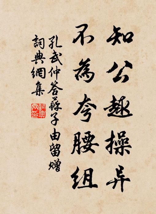 孔武仲知公趣操异，不为夸腰组书法作品欣赏