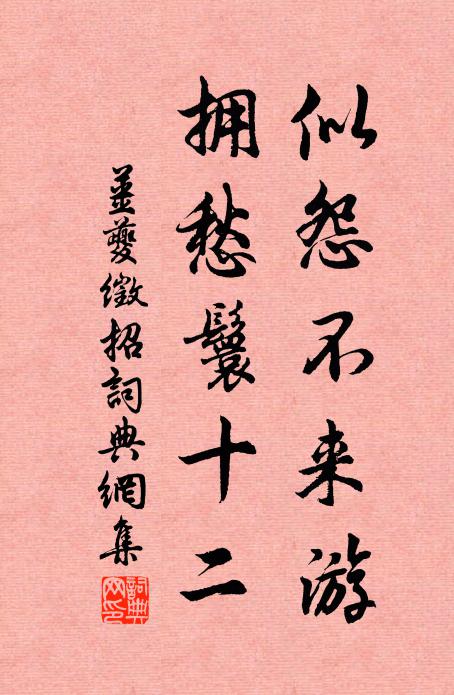 姜夔似怨不来游，拥愁鬟十二书法作品欣赏