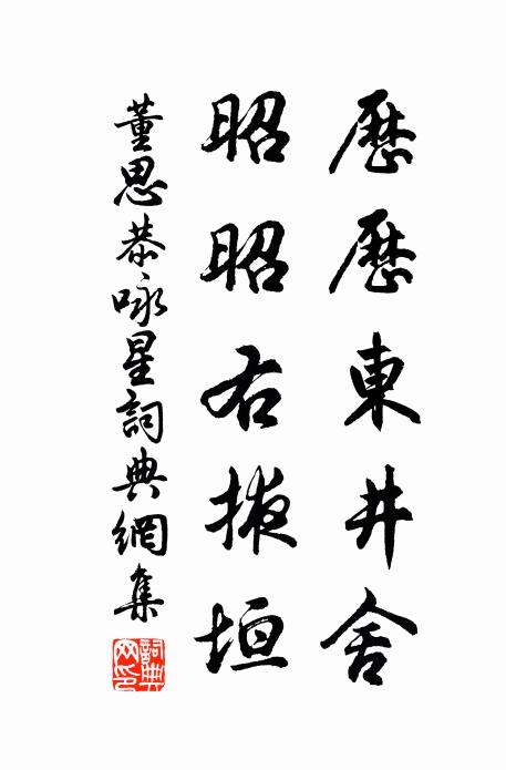 董思恭历历东井舍，昭昭右掖垣书法作品欣赏