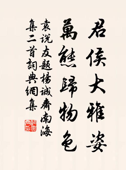 袁说友君侯大雅姿，万态归物色书法作品欣赏