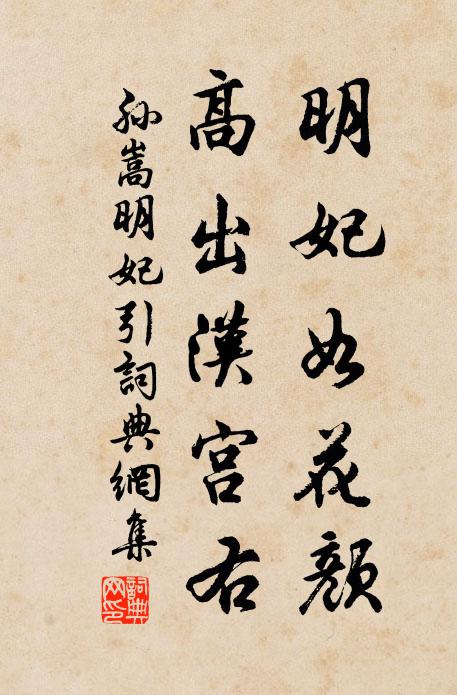 孙嵩明妃如花颜，高出汉宫右书法作品欣赏