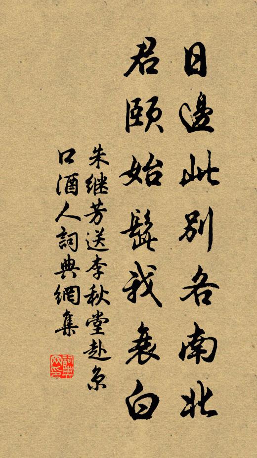 朱继芳日边此别各南北，君颐始髭我衰白书法作品欣赏