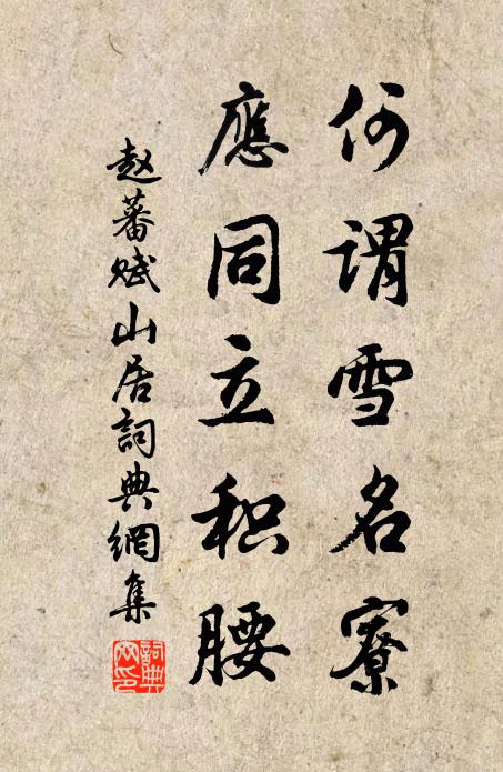 赵蕃何谓雪名寮，应同立积腰书法作品欣赏