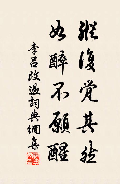 李吕纵复觉其然，如醉不愿醒书法作品欣赏