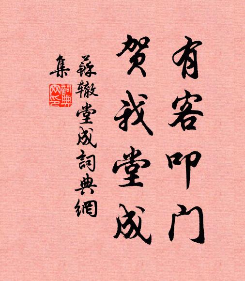 苏辙有客叩门，贺我堂成书法作品欣赏