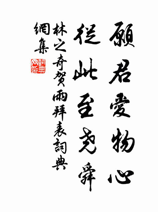 林之奇愿君爱物心，从此至尧舜书法作品欣赏