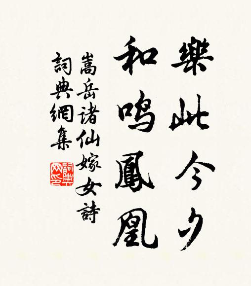 嵩岳诸仙乐此今夕，和鸣凤凰书法作品欣赏