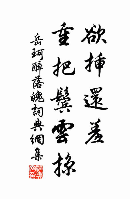 岳珂欲插还羞，重把鬓云掠书法作品欣赏