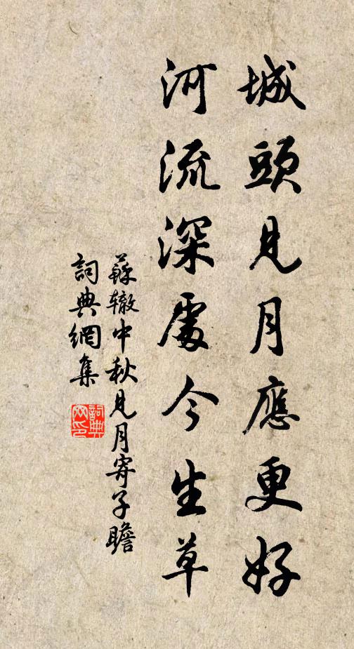 苏辙城头见月应更好，河流深处今生草书法作品欣赏