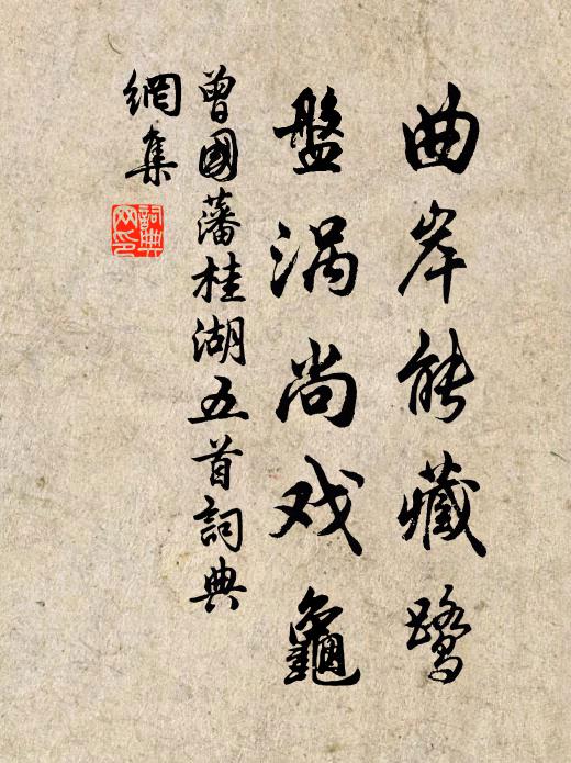 曾国藩曲岸能藏鹭，盘涡尚戏龟书法作品欣赏