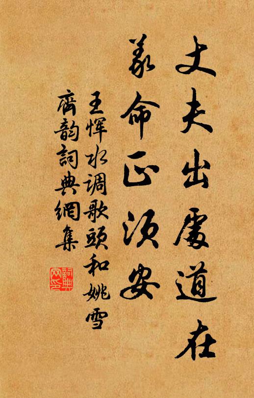王恽丈夫出处道在，义命正须安书法作品欣赏