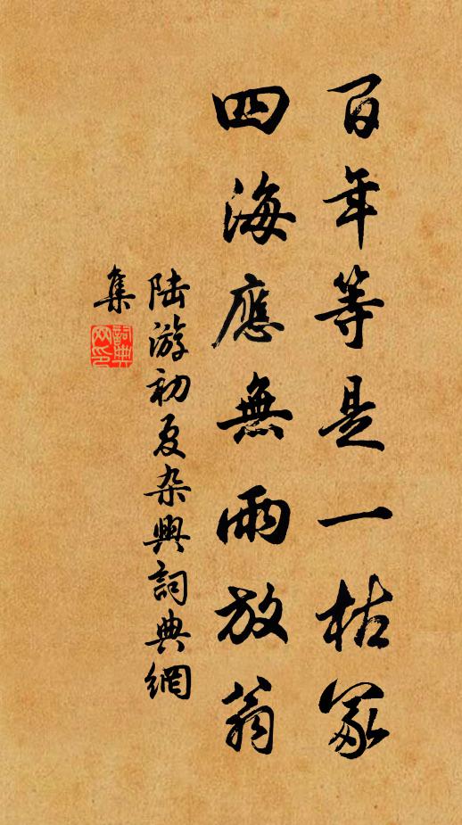 陆游百年等是一枯冢，四海应无雨放翁书法作品欣赏
